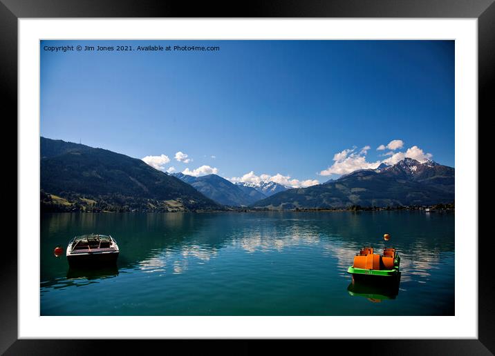 Placid Lake Zell, Austria Framed Mounted Print by Jim Jones
