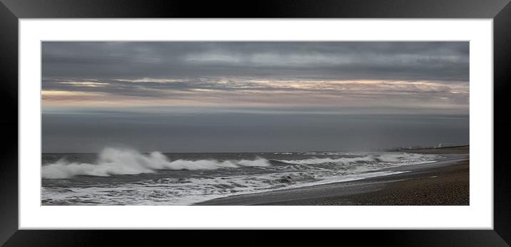Seascape at sunset Framed Mounted Print by Ian Jones