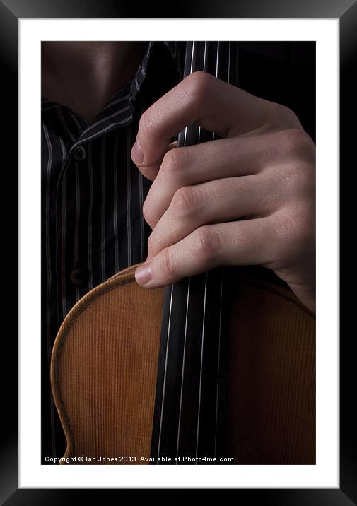 The Violin and the hand Framed Mounted Print by Ian Jones