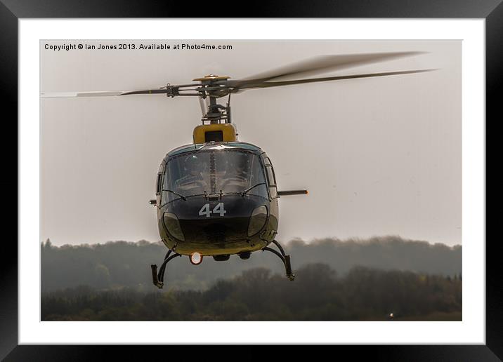 British Army Helicopter Framed Mounted Print by Ian Jones