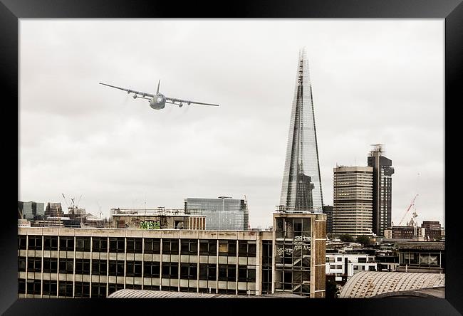 The Shard and the last flight of the C 130 k Framed Print by Ian Jones