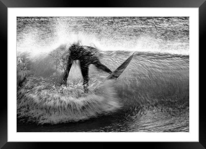  Surfing a beach break Framed Mounted Print by Ian Jones