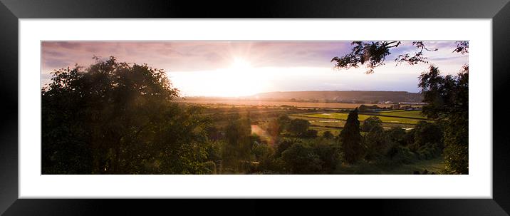 Hutton View of Weston Sunset Framed Mounted Print by mark mcrae