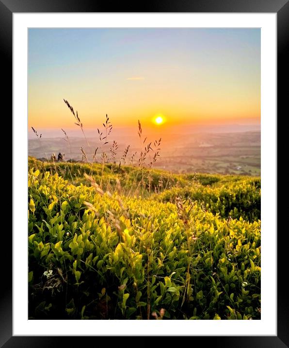 Summer solstice sunset Framed Mounted Print by Victoria Bowie