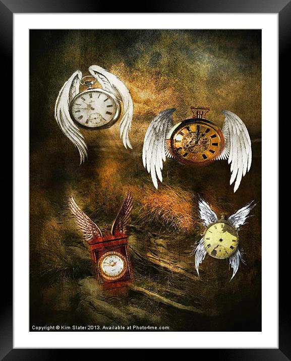 Time Flys Framed Mounted Print by Kim Slater
