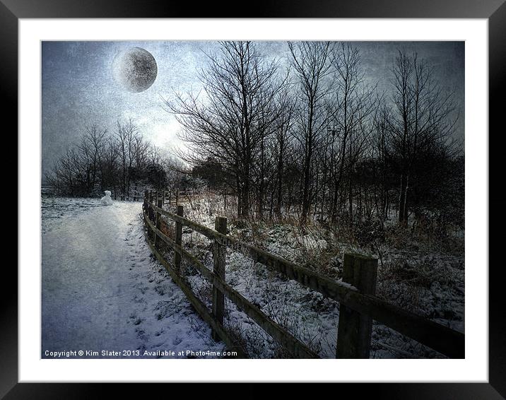 Snow Moon Framed Mounted Print by Kim Slater