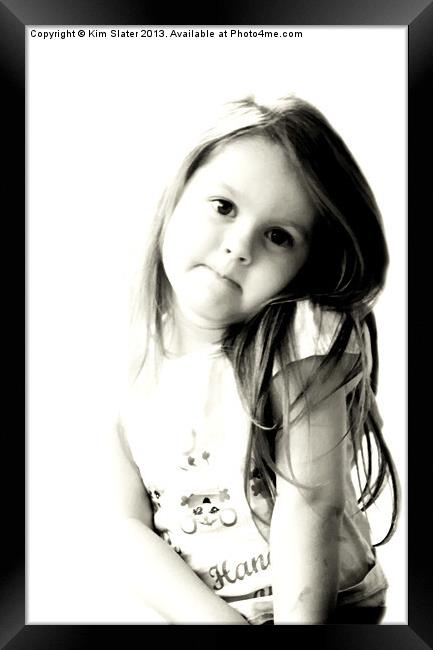 Little Miss Innocent! Framed Print by Kim Slater