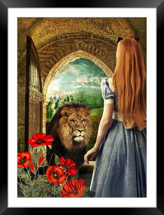Dorothy and the Lion Framed Mounted Print by Kim Slater
