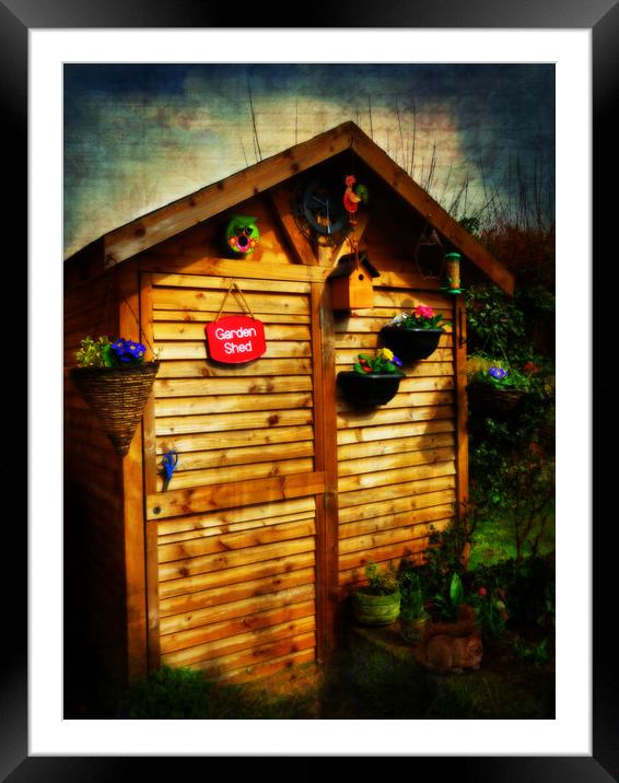 The Garden Shed Framed Mounted Print by Kim Slater