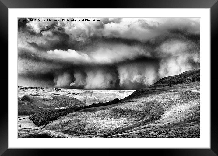 Wall of Cloud B&W Framed Mounted Print by Richard Irvine