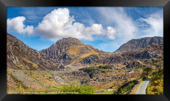 Tryfan Mountain Nant Ffrancon Wales Framed Print by Adrian Evans