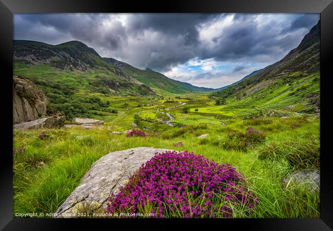 Nant Ffrancon Valley Snowdonia Wales Framed Print by Adrian Evans