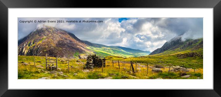 Cwm Idwal Snowdonia  Framed Mounted Print by Adrian Evans