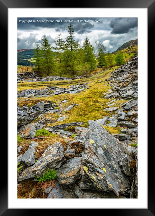  Penmachno Quarry wales Framed Mounted Print by Adrian Evans