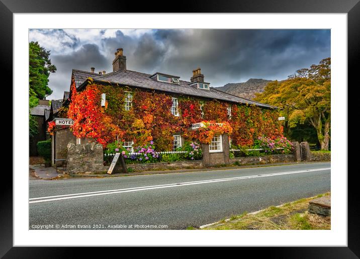 Snowdon Hotel Wales Framed Mounted Print by Adrian Evans