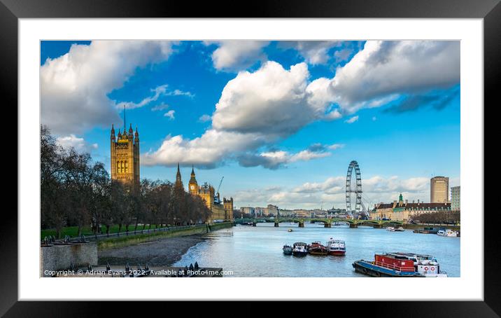 London City England Framed Mounted Print by Adrian Evans