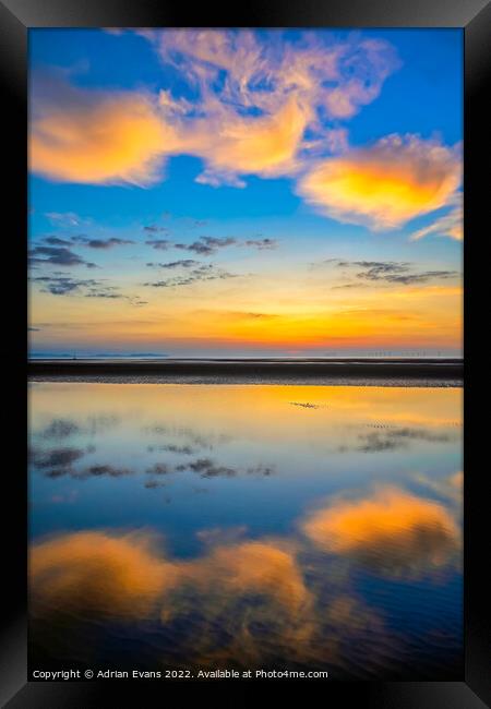 Rhyl Ocean Sunset Framed Print by Adrian Evans