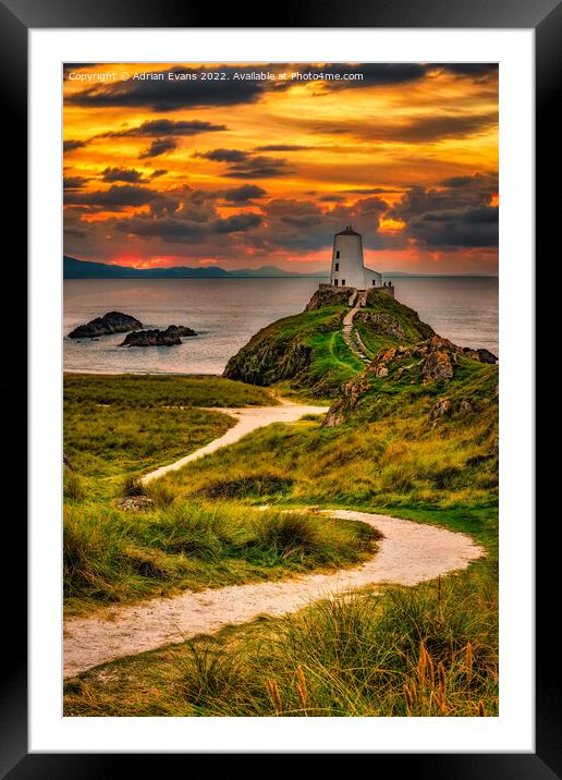 Twr Mawr Lighthouse Anglesey Wales Framed Mounted Print by Adrian Evans