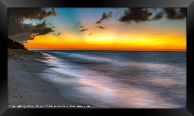 Beach Sunset Philippines Framed Print by Adrian Evans