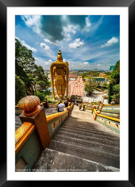 Batu Caves and the iconic Murugan Statue Malaysia Framed Mounted Print by Adrian Evans