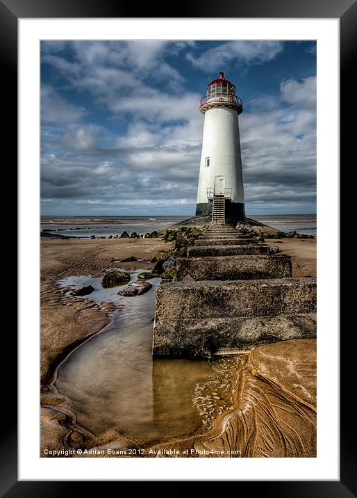 Lighthouse Steps Framed Mounted Print by Adrian Evans