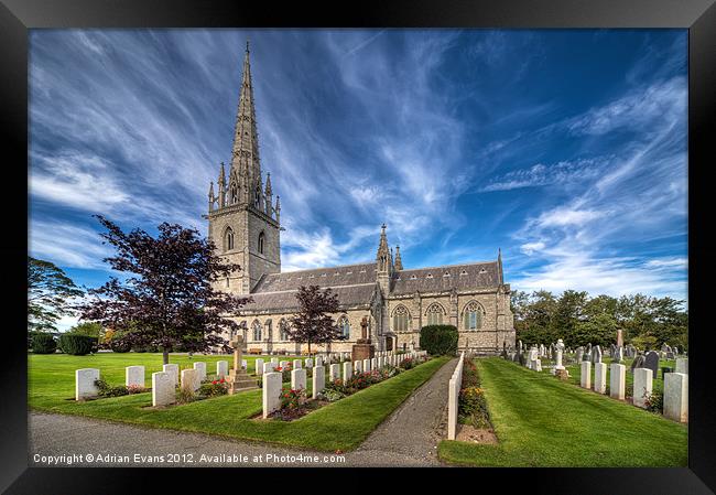 St.Margarets Church Bodelwyddan  Framed Print by Adrian Evans