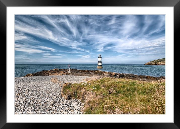 Penmon Point Lighthouse Anglesey Framed Mounted Print by Adrian Evans