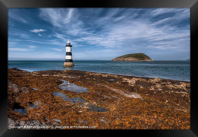 Black Point Lighthouse Anglesey Framed Print by Adrian Evans