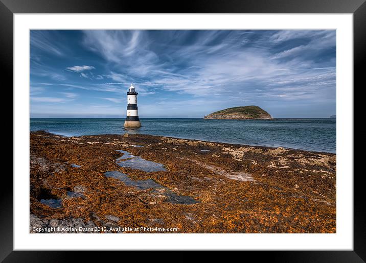 Black Point Lighthouse Anglesey Framed Mounted Print by Adrian Evans