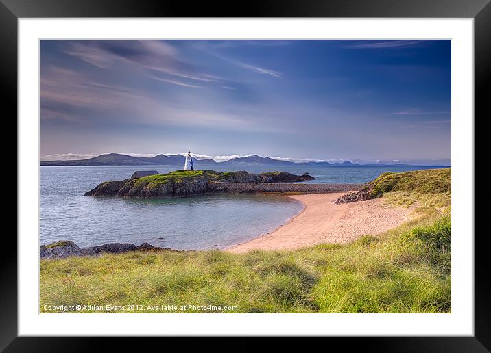 Llanddwyn Beacon Anglesey Framed Mounted Print by Adrian Evans