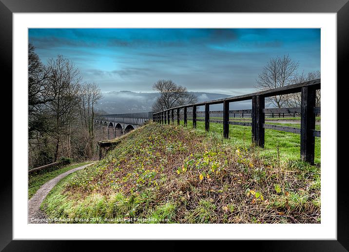 Welsh Aqueduct Llangollen  Framed Mounted Print by Adrian Evans
