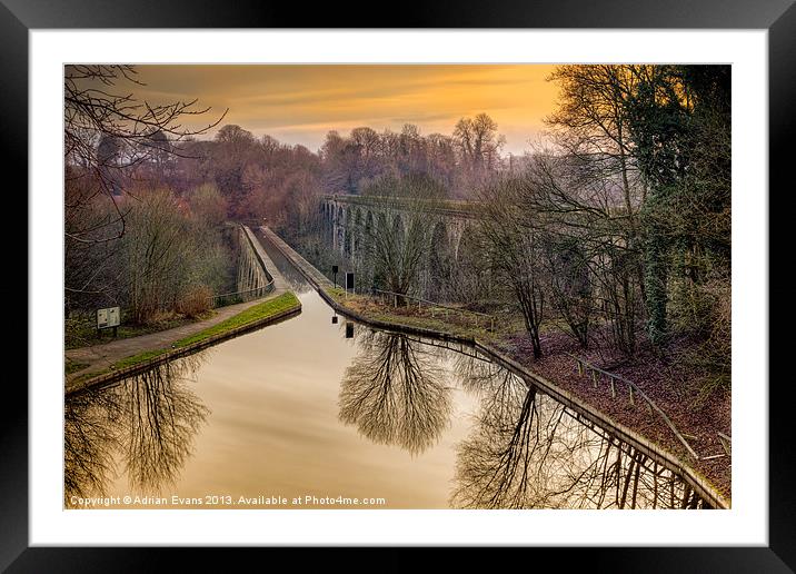 Chirk Aqueduct Wales Framed Mounted Print by Adrian Evans