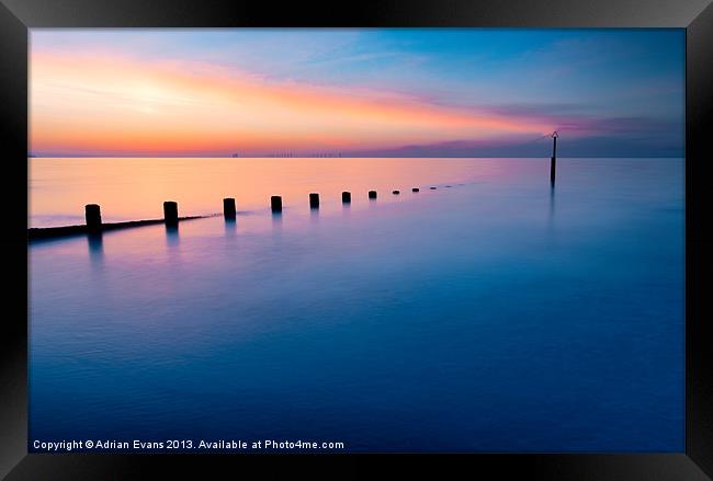 Sunset Seascape Framed Print by Adrian Evans