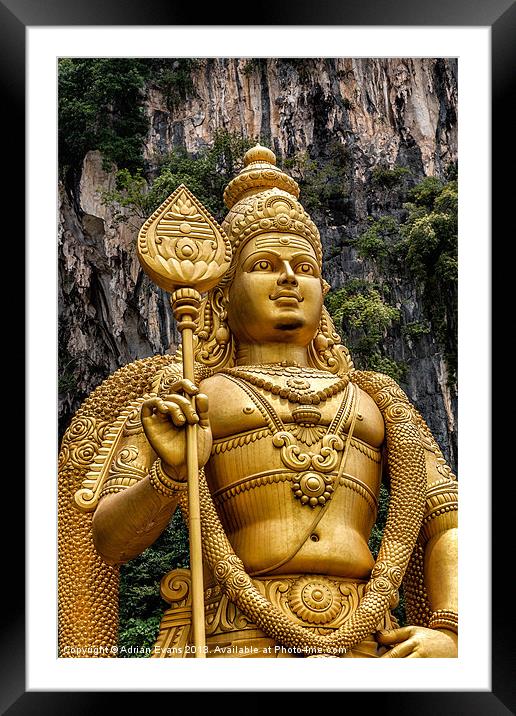 Lord Murugan Statue Framed Mounted Print by Adrian Evans
