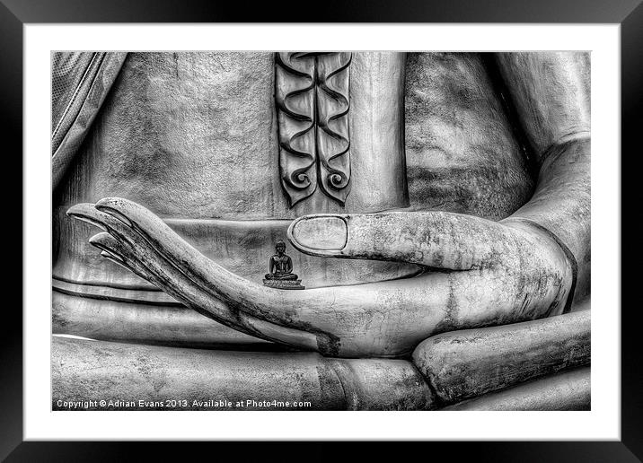 Buddha Hand Framed Mounted Print by Adrian Evans