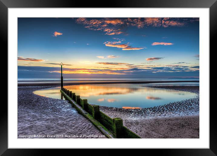 Welsh Sunset Framed Mounted Print by Adrian Evans