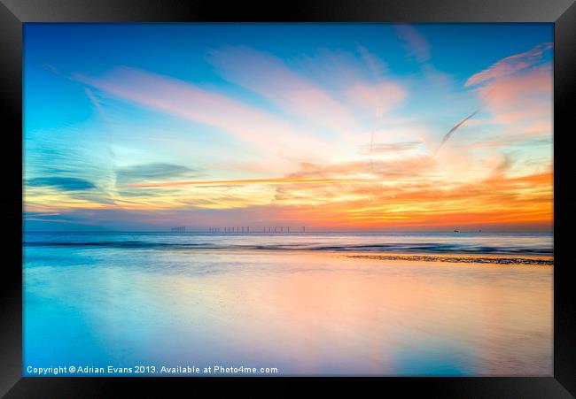 Seascape Sunset Framed Print by Adrian Evans