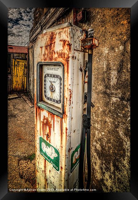 Rusty Gas Pump Framed Print by Adrian Evans