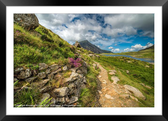 Path to Lake Idwal Framed Mounted Print by Adrian Evans