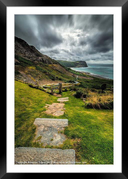 Follow The Path Nant Gwrtheyrn  Framed Mounted Print by Adrian Evans