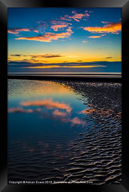 Rhyl Seascape Sunset Framed Print by Adrian Evans