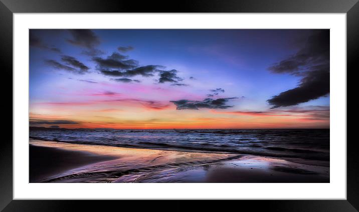 Sunset Seascape Framed Mounted Print by Adrian Evans