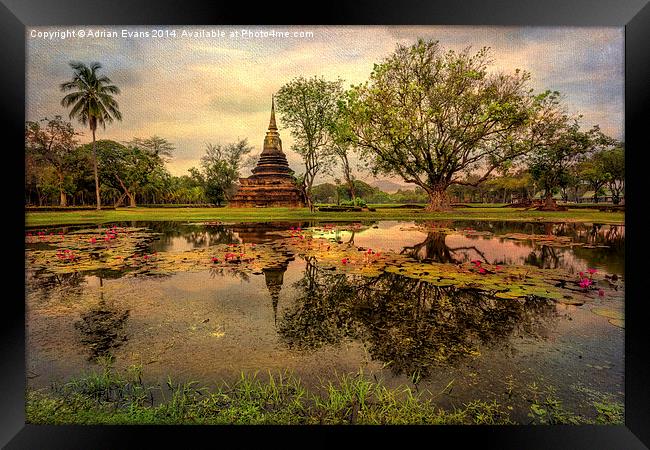 Sukhothai Historical Park Framed Print by Adrian Evans