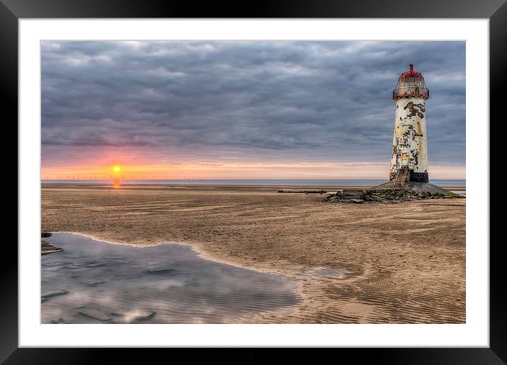 Lighthouse Sunset Framed Mounted Print by Adrian Evans