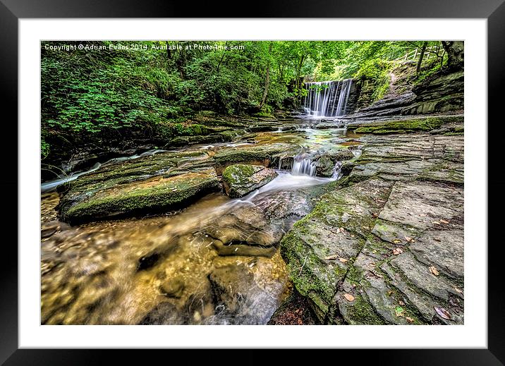 Nant Mill Waterfall Wrexham  Framed Mounted Print by Adrian Evans