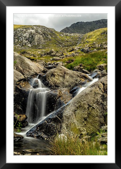 Bochlwyd Waterfall Framed Mounted Print by Adrian Evans