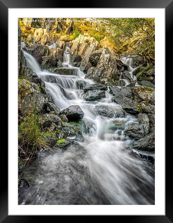 Autumn River Ogwen Valley  Framed Mounted Print by Adrian Evans