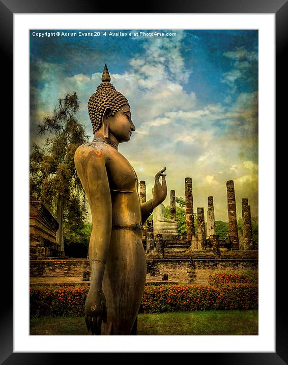 Sukhothai Buddha Framed Mounted Print by Adrian Evans