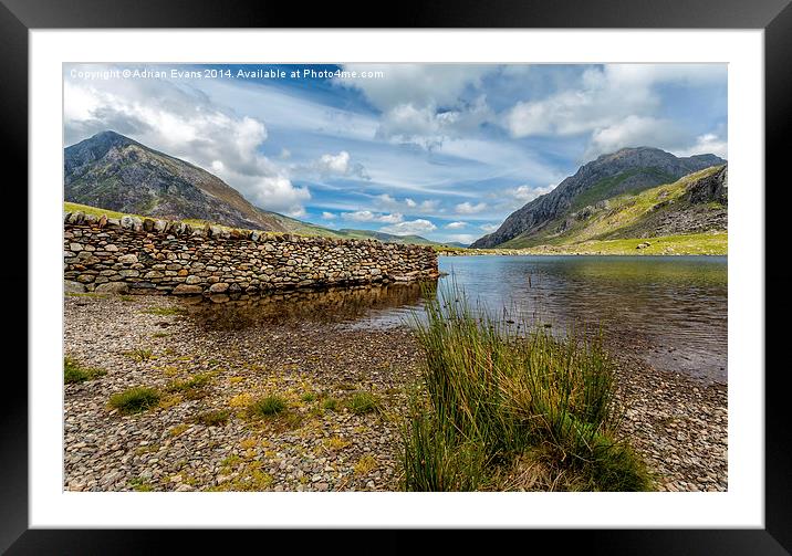 Llyn Idwal Snowdonia Wales Framed Mounted Print by Adrian Evans