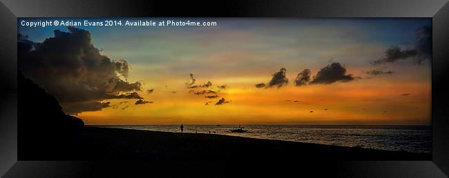 Puka Beach Sunset Framed Print by Adrian Evans
